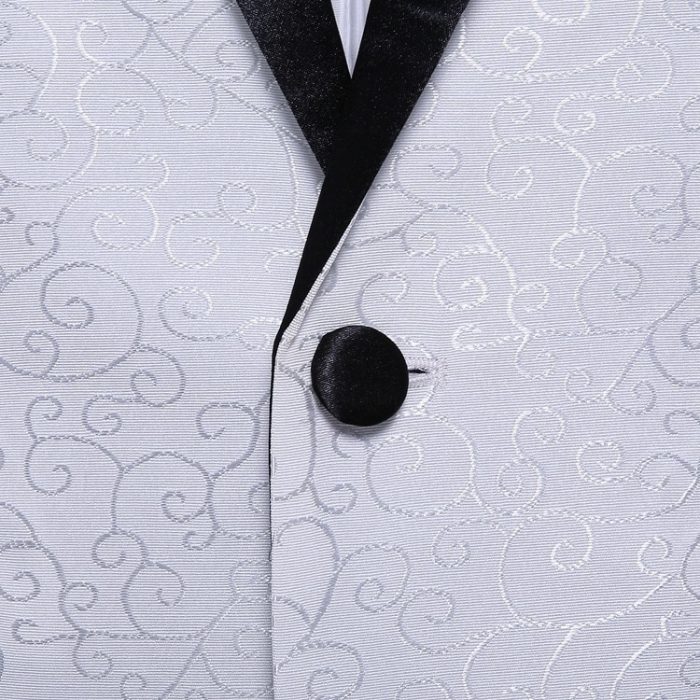 Casual White Floral Blazer Fashion One Button Jacket