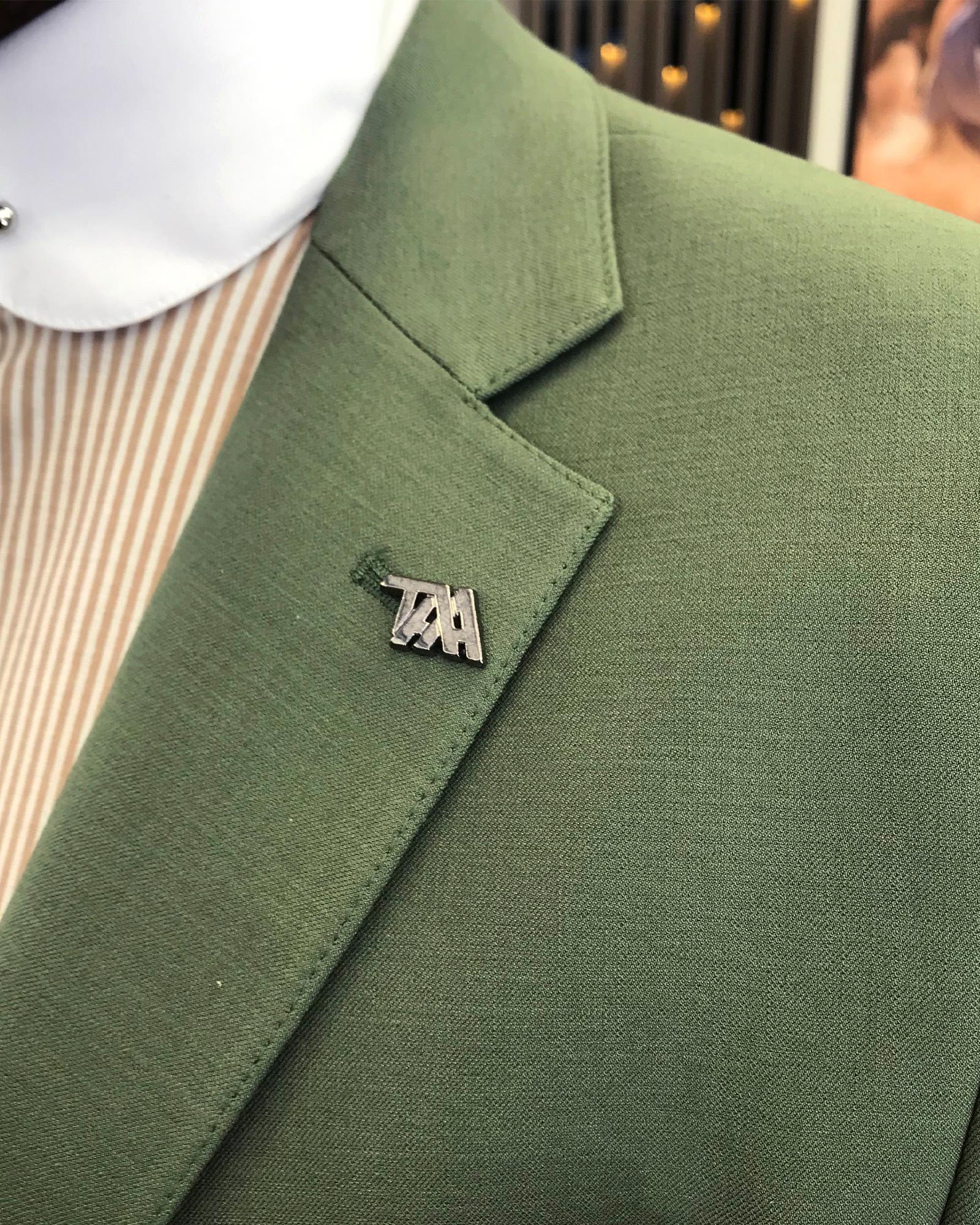 Green Notch Lapel Two-Piece Suit Wedding Suit