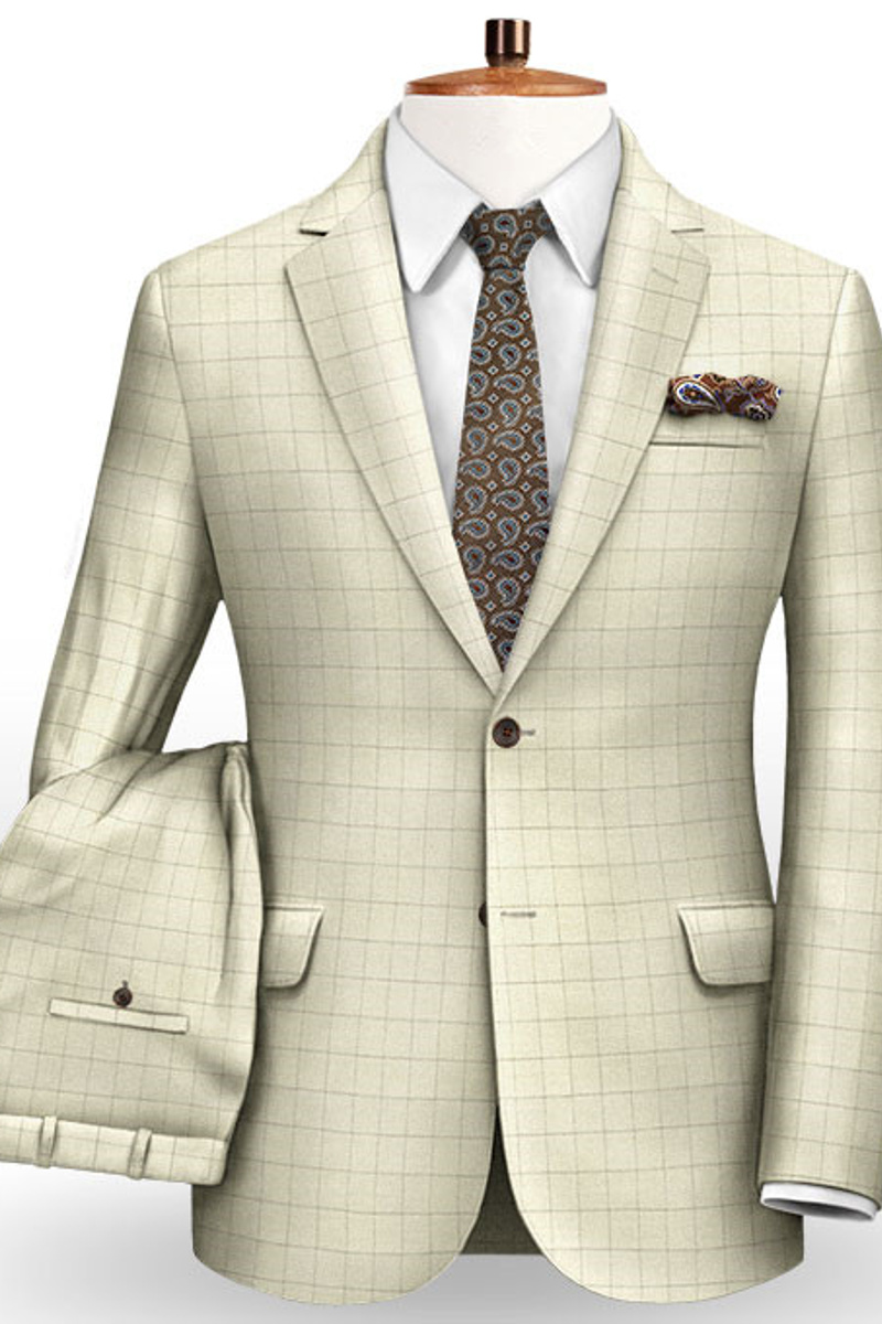 New Plaid Business Casual Wedding Suit Two-Button High-Quality Suit