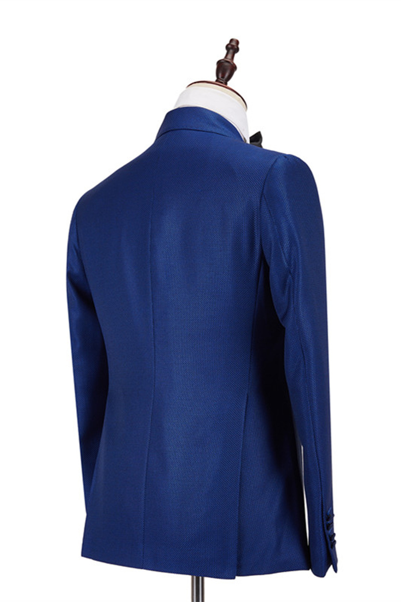Martin Royal Blue Double-Breasted Two-Piece Business Suit