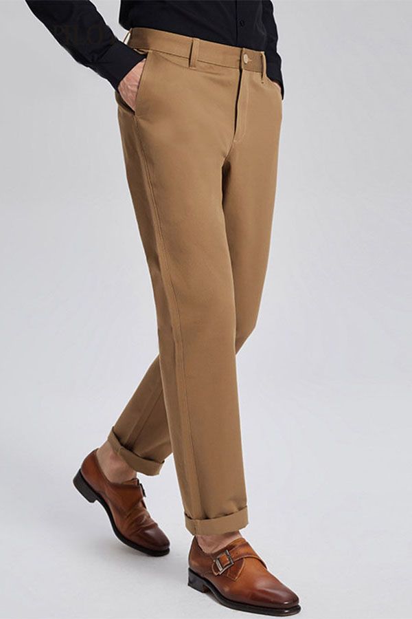 Daily Custom Men Khaki Cotton Business Pants