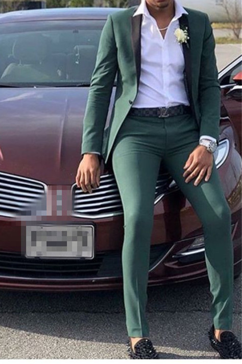 Dark Green Prom Suit Slim Fit Men Suit