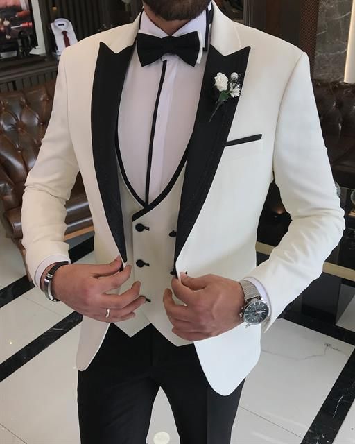 Osmond Formal White Three-Piece Slim Fit Suit