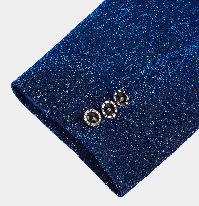 Glitter Blue Sequin Tuxedo Jacket Ismael Slim Fit Prom Men Suits Online