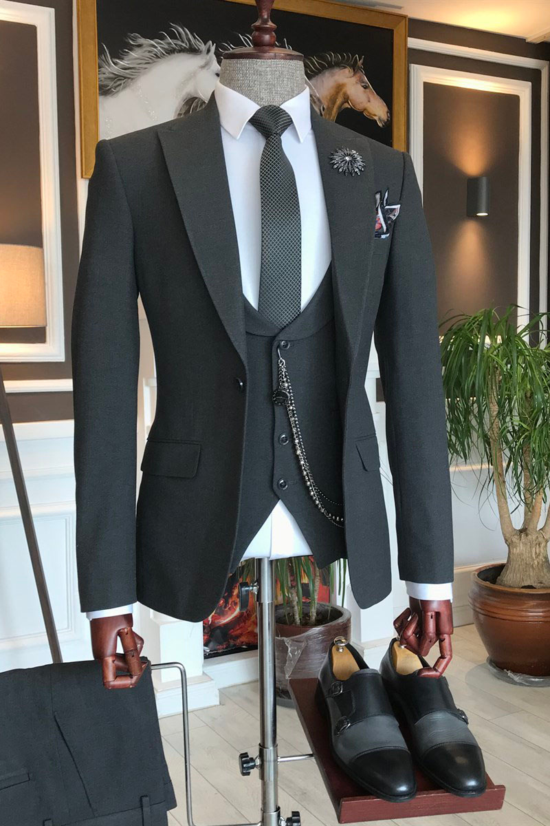 Paddy Formal Point Lapel One Button Two Flap Business Suit