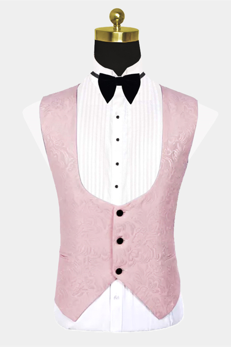 Popular Black Satin Lapel Prom Suit Jacquard Royal Blue Wedding Tuxedo