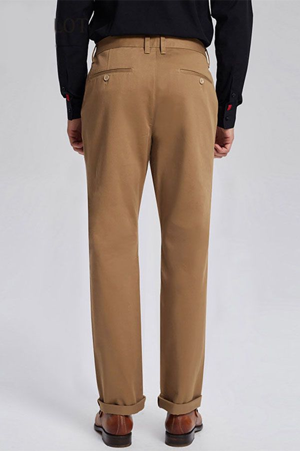 Daily Custom Men Khaki Cotton Business Pants