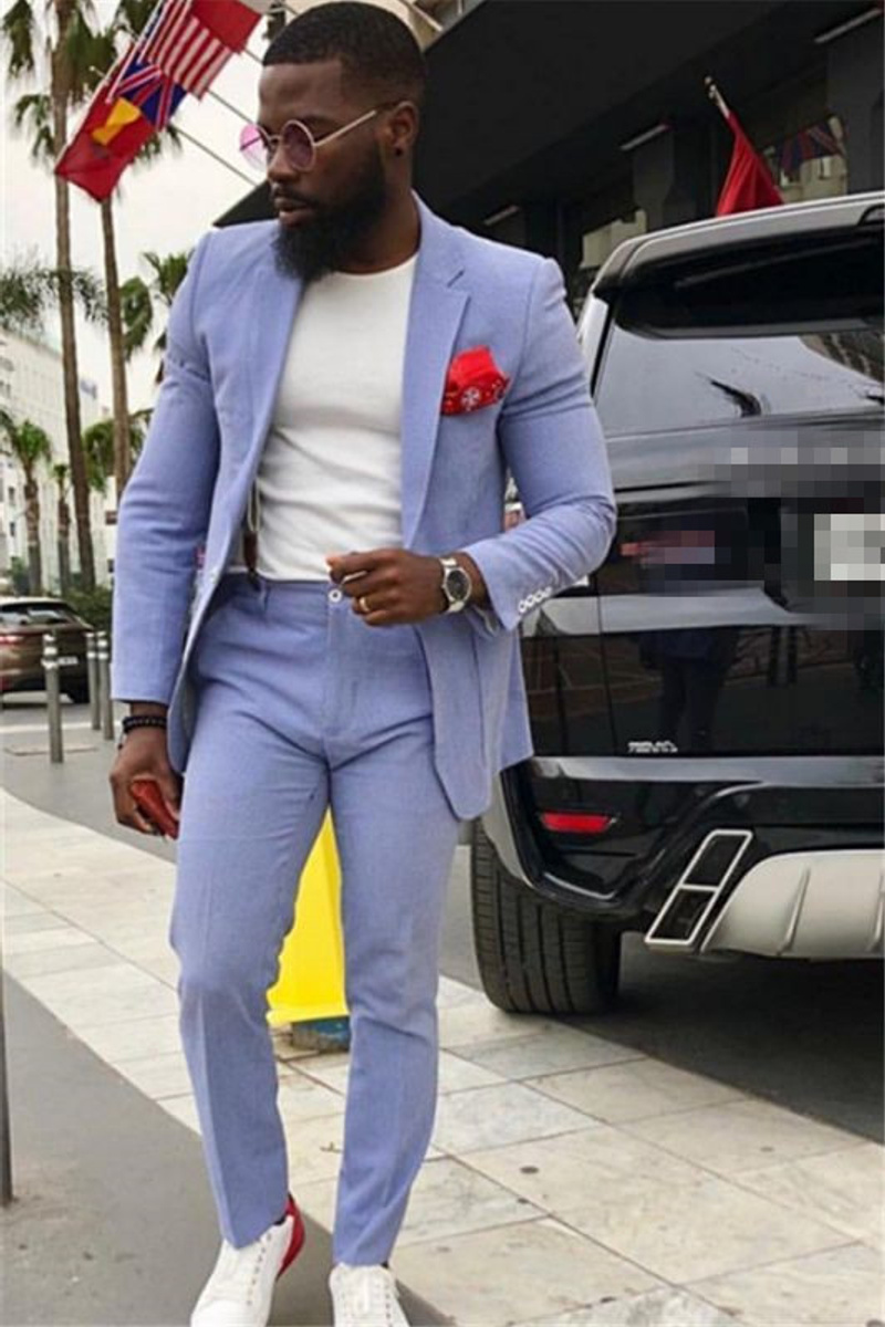 Unique Lavender Slim Fit Men Prom Suit Online