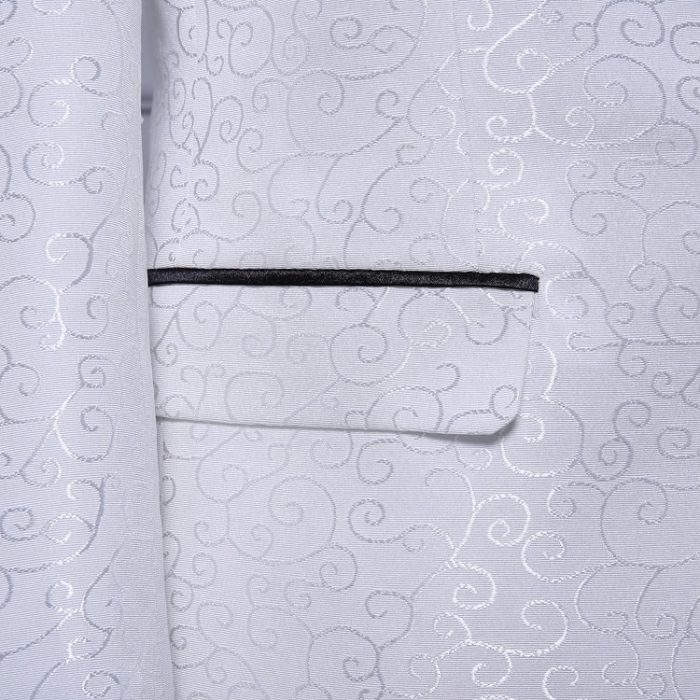 Casual White Floral Blazer Fashion One Button Jacket