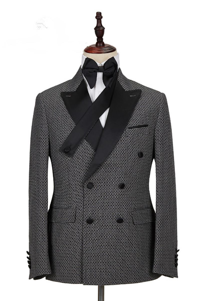 Grant Black Check Lapel Double-Breasted Suit