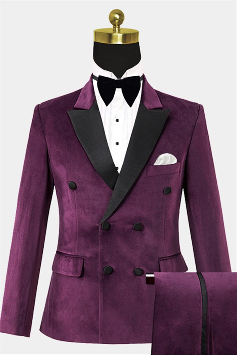 Jerry Velvet Tuxedo Double-Breasted Prom Suit