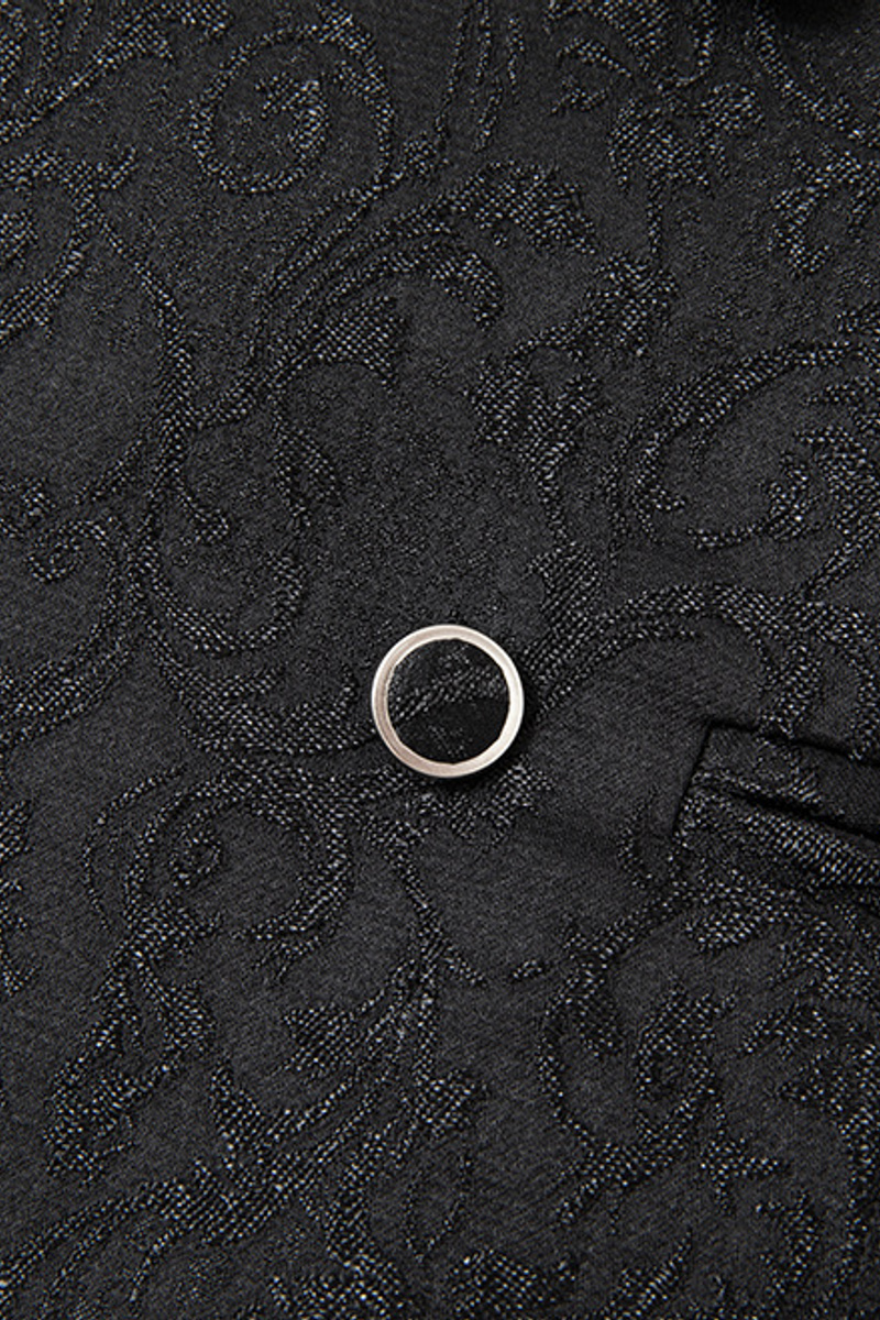 Black Shawl Collar Men's Jacquard Three-Piece Wedding Suit