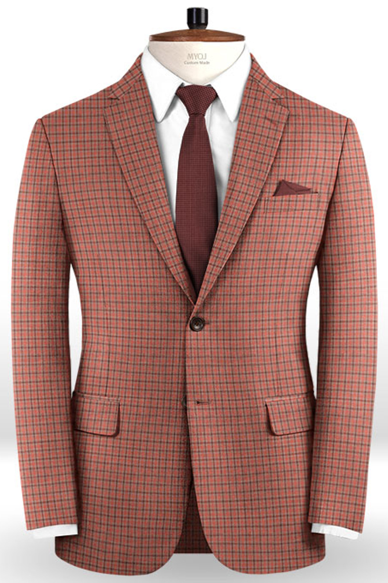 Design Prom Suits Modern Two-Button Plaid Tuxedo