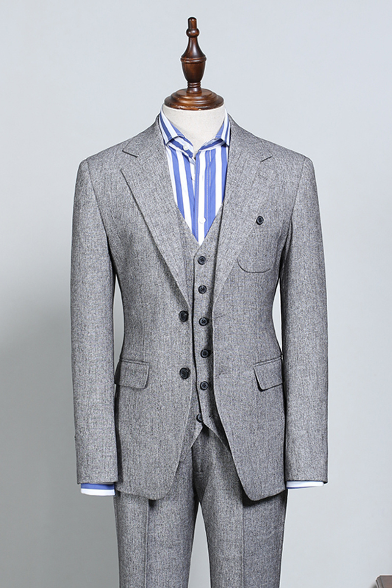 Nick Formal Grey Two Flap Slim Fit Suit