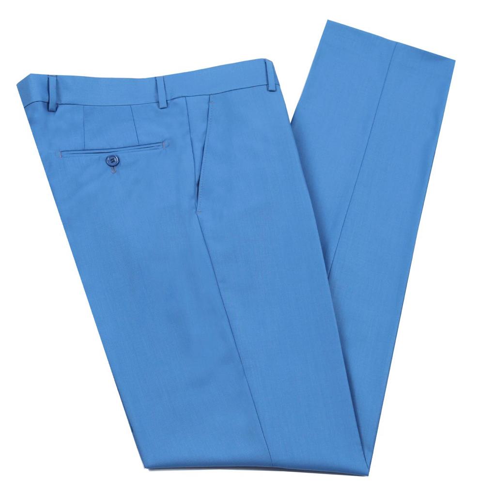 Formal Blue Double-Breasted Point Collar Business Suit