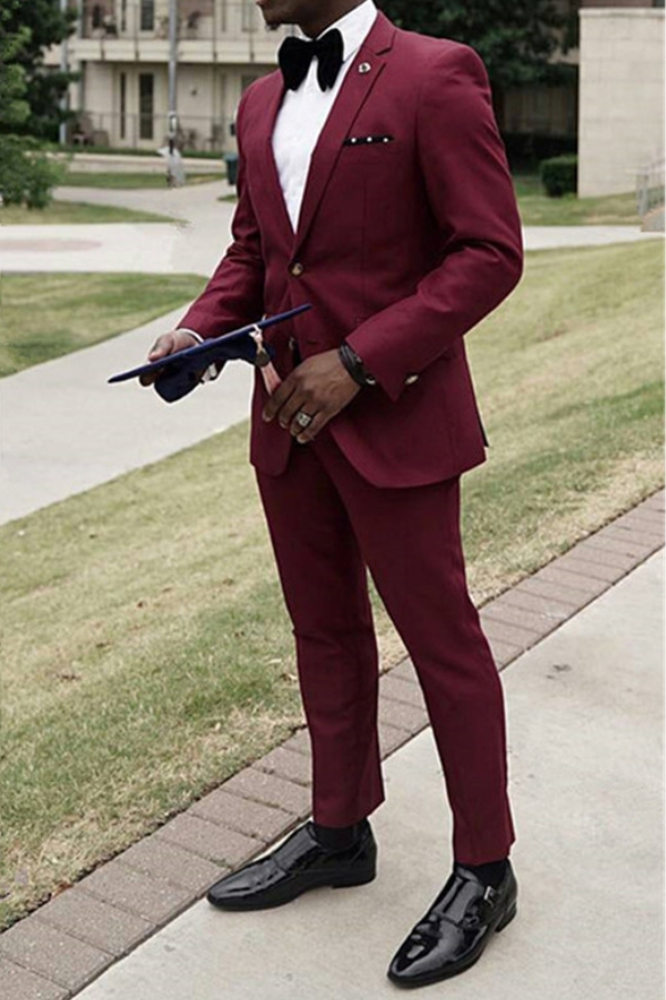Taylor Formal Burgundy Slim Fit Two Piece Men Suit Online
