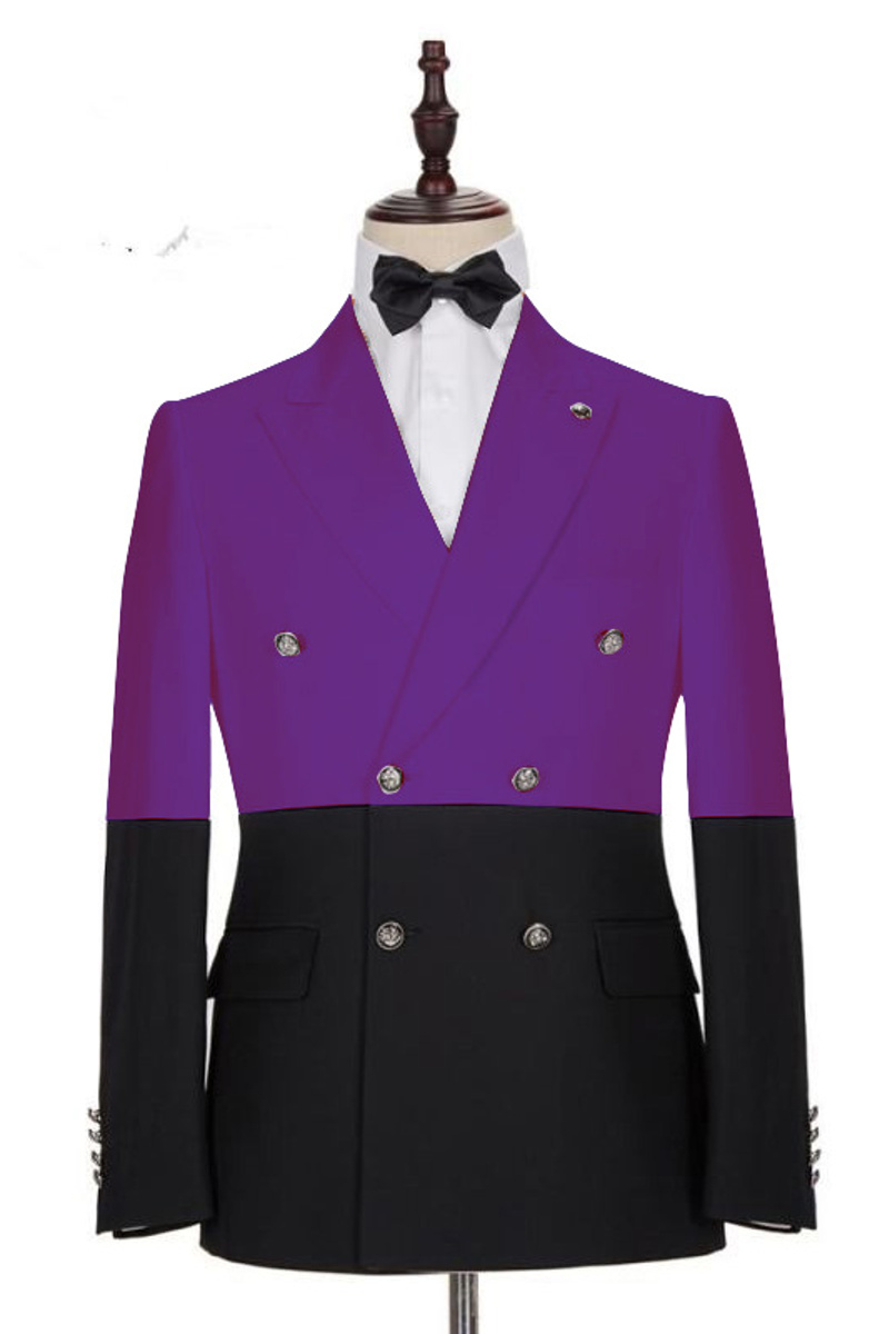 Emmanuel Purple Double Breasted Point Lapel Prom Men Suit Online