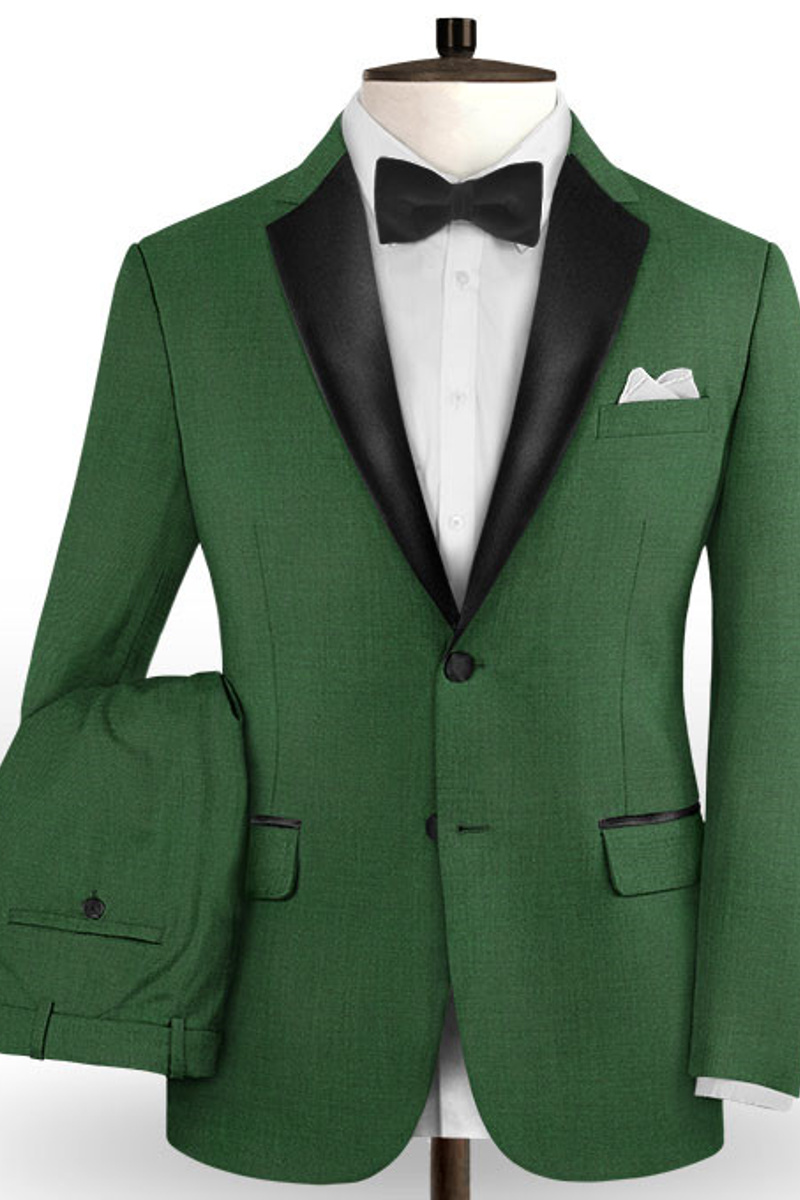 Dark Green Formal Men Suit Two Piece Men Custom Prom Tuxedo