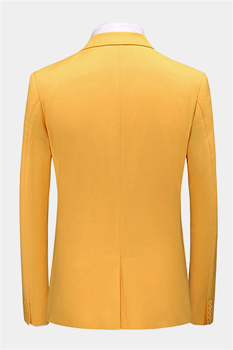 Gold Three-Piece Notch Lapel Suit Corey Formal Tuxedo