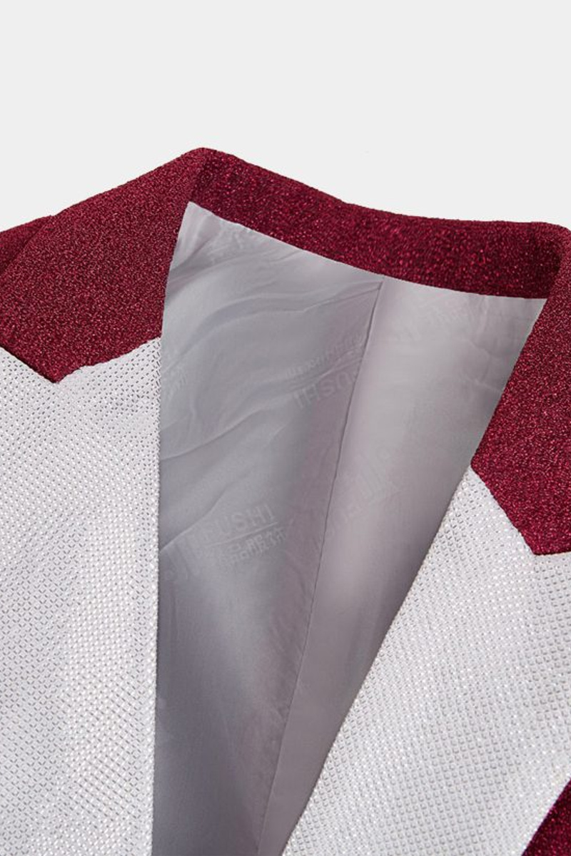 Zander Fuchsia Glitter Tuxedo Jacket Sequin Slim Fit Prom Men Suit