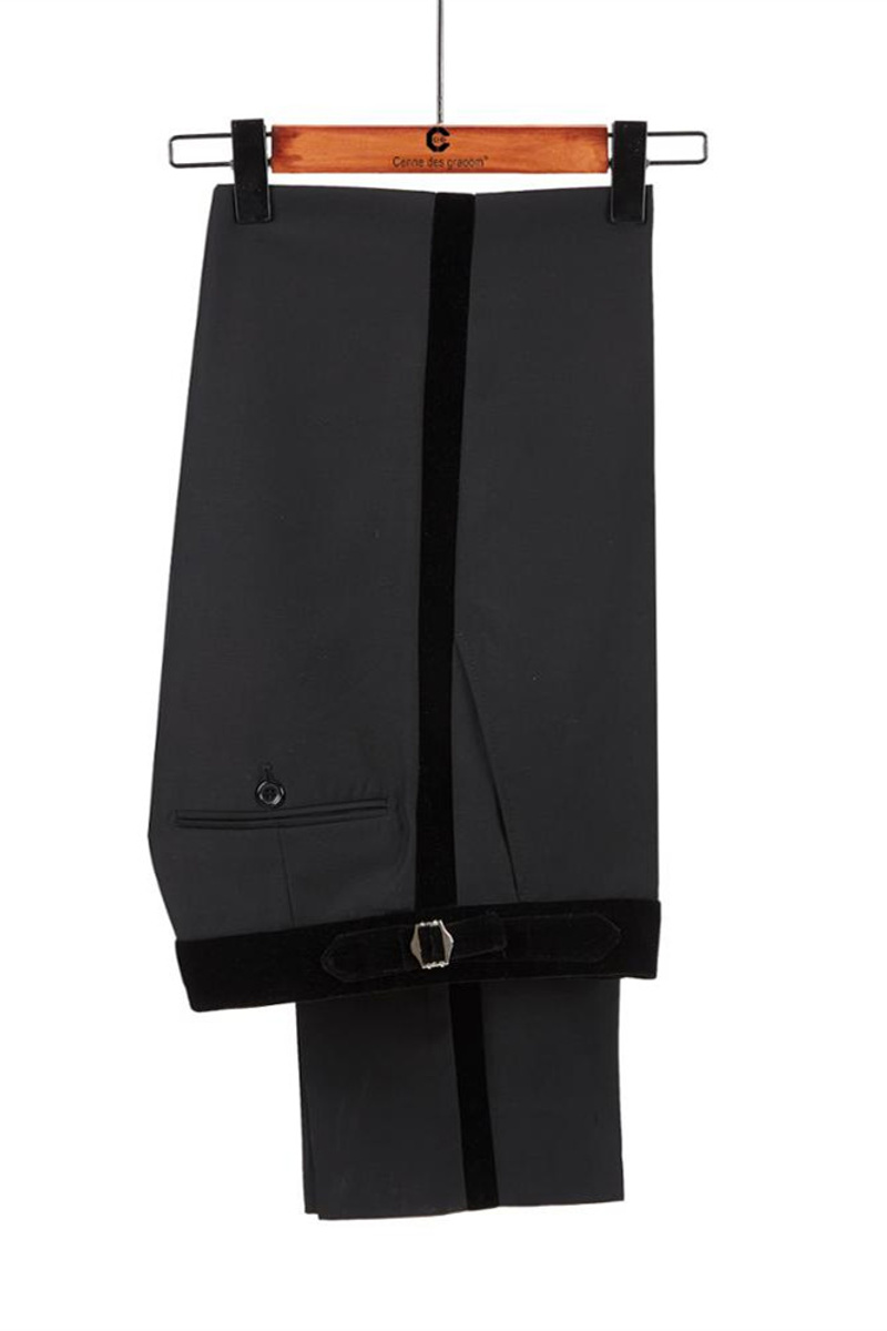 Ricardo Sparkle Dark Navy and Black Cape Lapel Double-Breasted Wedding Set