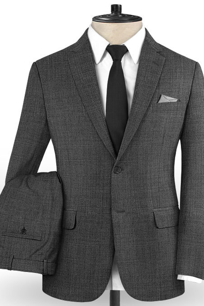 Two-Piece Tuxedo with Two Buttons Notched Lapel Formal Business Suit