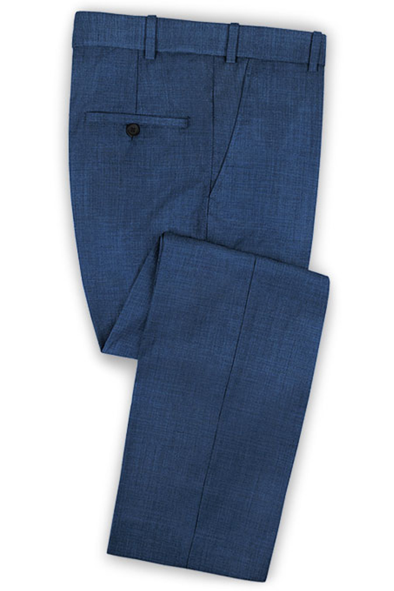 Navy Two-Piece Suit with Notch Lapel Business Tuxedo Wedding Groomsmen Suit