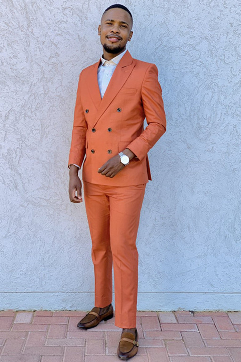 Angie New Double Breasted Tight Prom Men Suit