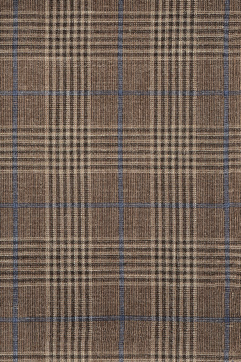 Brown Casual Two-Piece Suit Linen Plaid Slim Fit Tuxedo