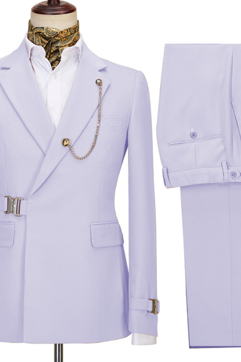 Julian's Lavender Notched Lapels Men Business Suit