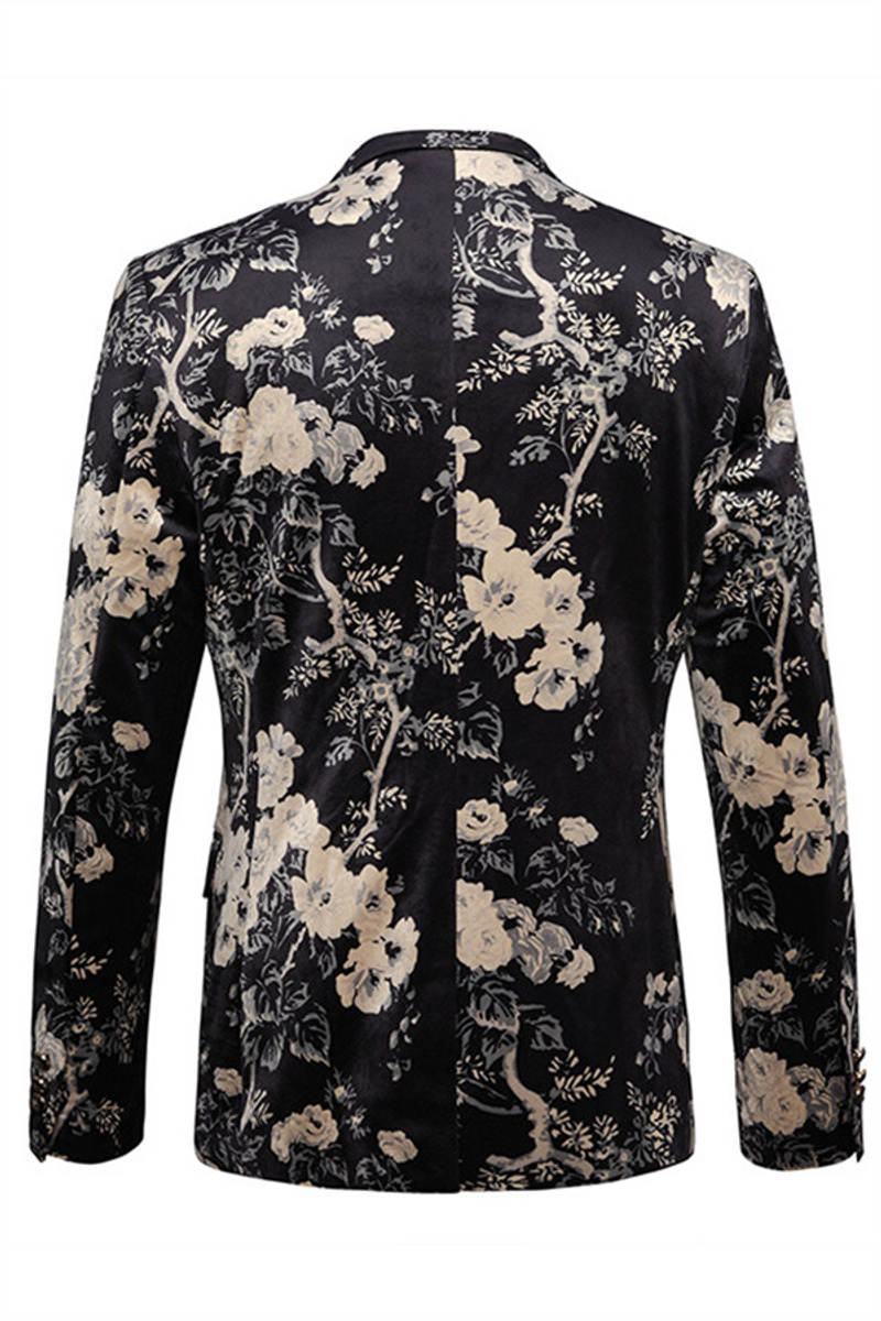 Robert Black Floral Perfect Fit Blazer Black Floral Suit