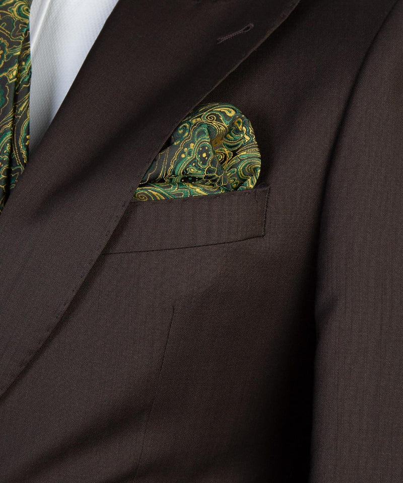 Earl Dark Brown Point Lapel Three-Piece Business Suit