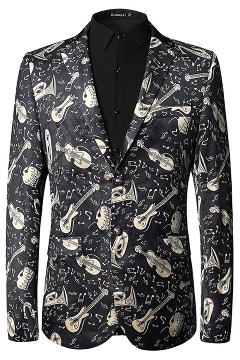 Luis Black Slim Fit Notched Lapel Blazer Online