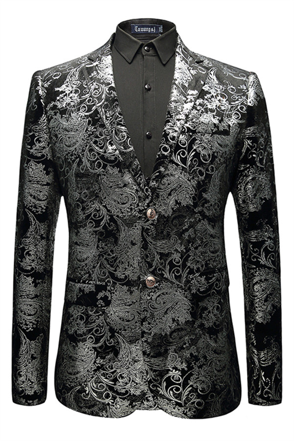 Jackson Black Jacquard Slim Fit Men Blazer
