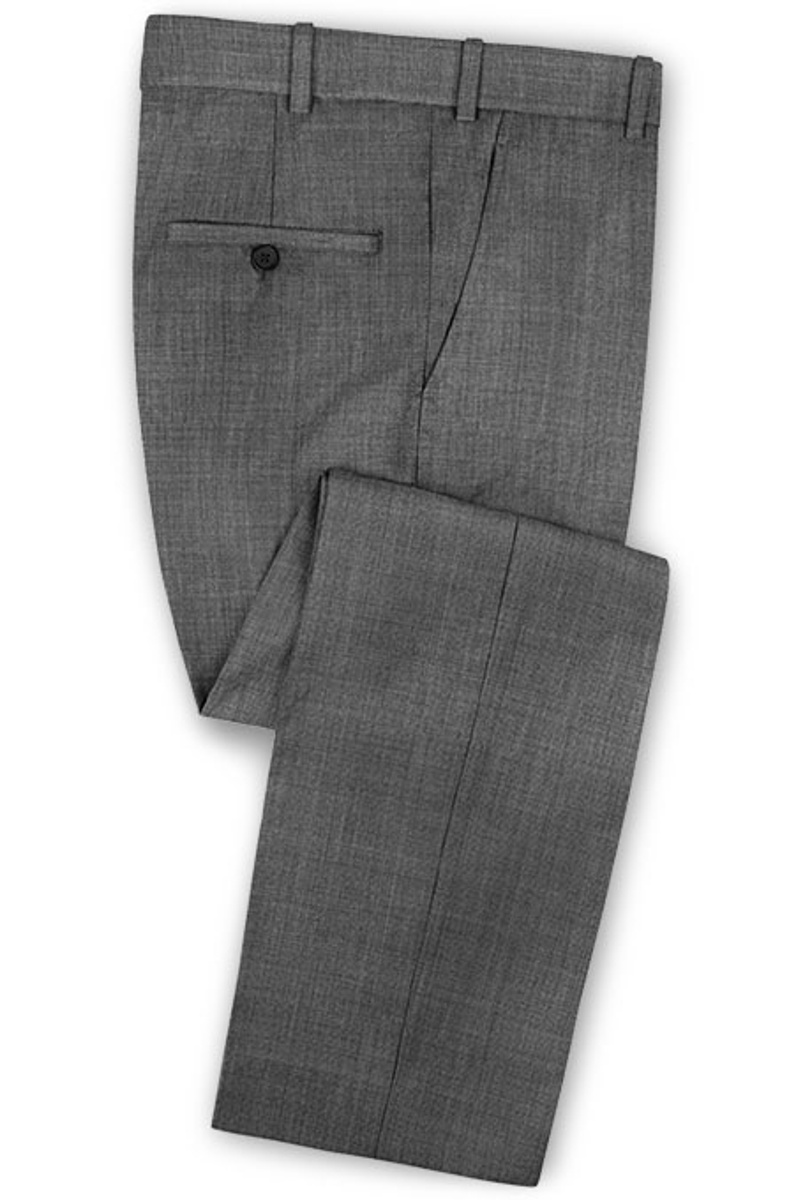 Dark Grey Notched Lapel Tuxedo Business Formal Fashion Suit