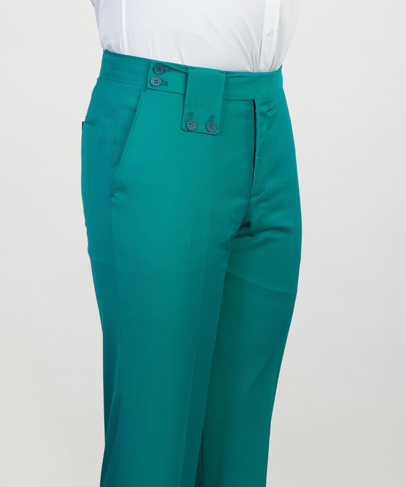 Chic Green Fitted Two-Piece Double Breasted Point Neck Prom Suit