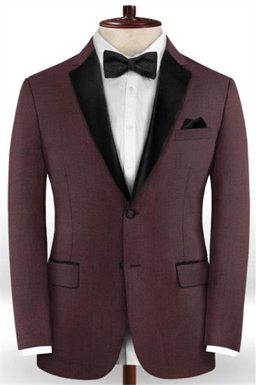 Classic Burgundy Two Button Men Suit | 2 Business Men Wedding Suits_1