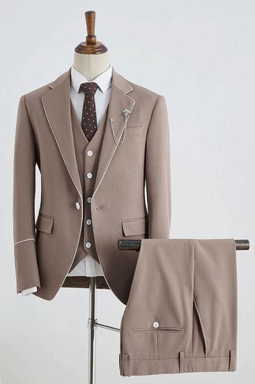 Burnell Hot Khaki 3-Pack Notched Lapel Slim Fit Suit_1
