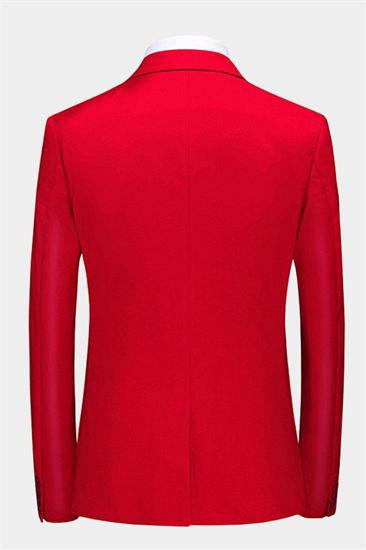 Full Red Trio Suit | Point Collar Fitted Suit_2