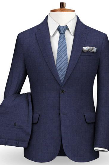 Navy Prom Mens Suit | New Two Piece Business Tuxedo_2