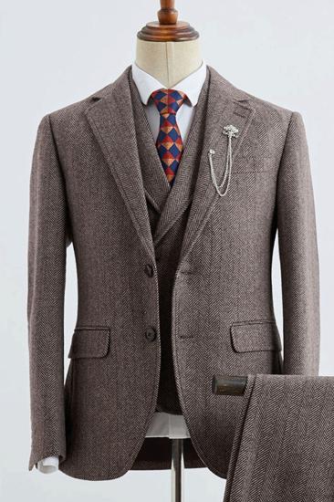 Bartholomew  Mens Coffee Striped Slim Fit Suit_2