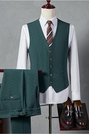 Italian Style Green Lapel Collar Men Slim Suit | Wedding Business Suit Adjustable Chest Buckle_3