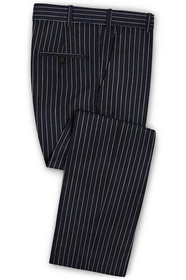 Dark Blue Striped Formal Mens Suit Online | Business Slim Tuxedo_3