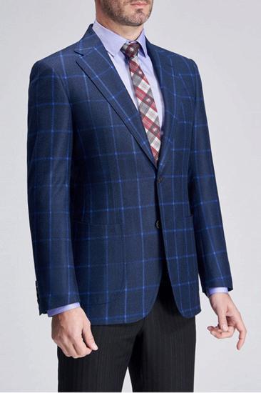 New Blue Plaid Pocket Navy Blazer_3