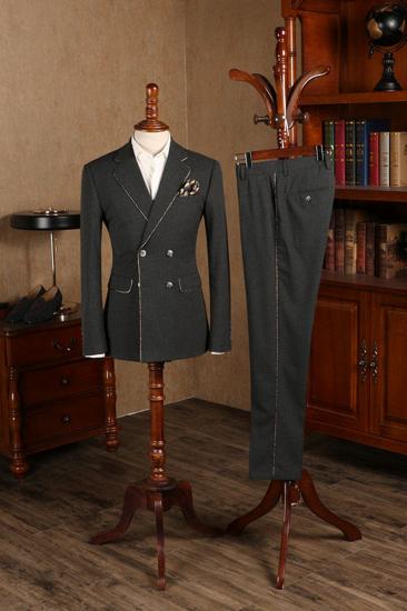 Bancroft Classic All Black Double Breasted Slim Fit Suit_2