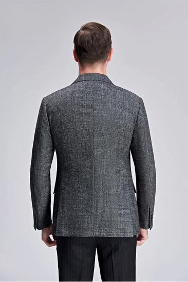 Men Classic Grey Blazer Casual Business Jacket_4