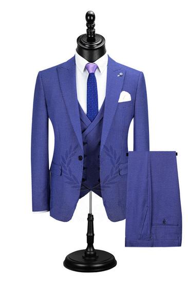 Jaiden Blue Peaked Lapel Slim Fit Men Suits Online_1