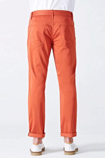 Mens Vibrant Orange Cotton Fashion Casual Pants_3