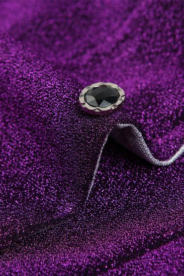 Sparkling Purple Sequin Blazer Online | Peak Lapel Glitter Prom Men Suit_4
