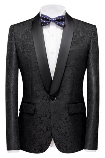 Colin Black Jacquard Classic Shawl Lapel Wedding Men Suit_1